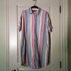 Madewell courier shirtdress in rainbow stripe (XXS)